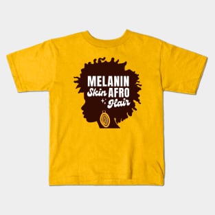 Melanin Skin Afro Hair Kids T-Shirt